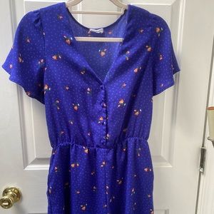 Sienna Sky Blue Floral Romper with Pockets